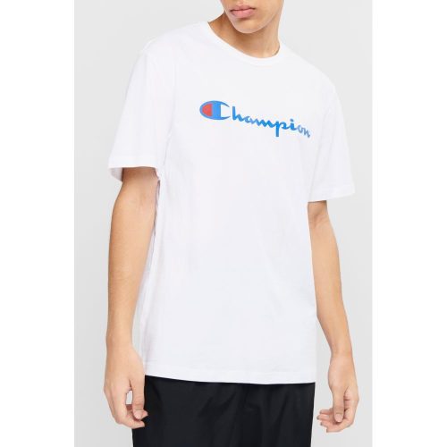 White, Champion Script Short Sleeve Men's Tee Img 6 | SportsPower