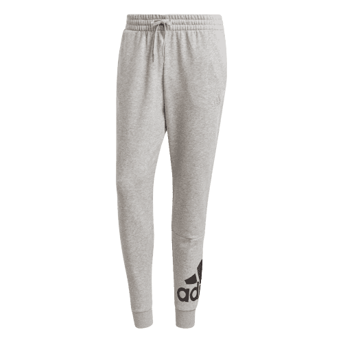 adidas Essentials French Terry Tapered Cuff Logo Men's Pants, Grey-Black, Image 5 - SportsPower