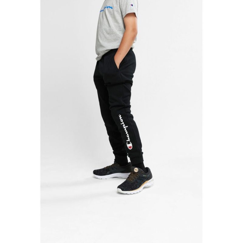 KX93N BLK ChampionScriptKids CuffPants 1