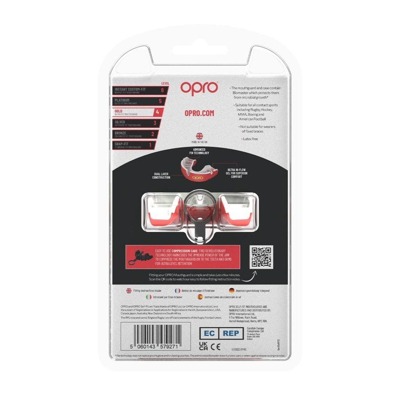 Opro 20Self Fit 20Gold 20Mouthguard OP1025040 Red Red web003