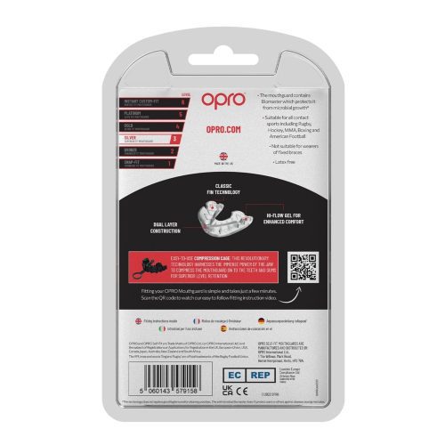 Opro 20Self Fit 20Silver 20Mouthguard OP1025020 Clear Clear web004