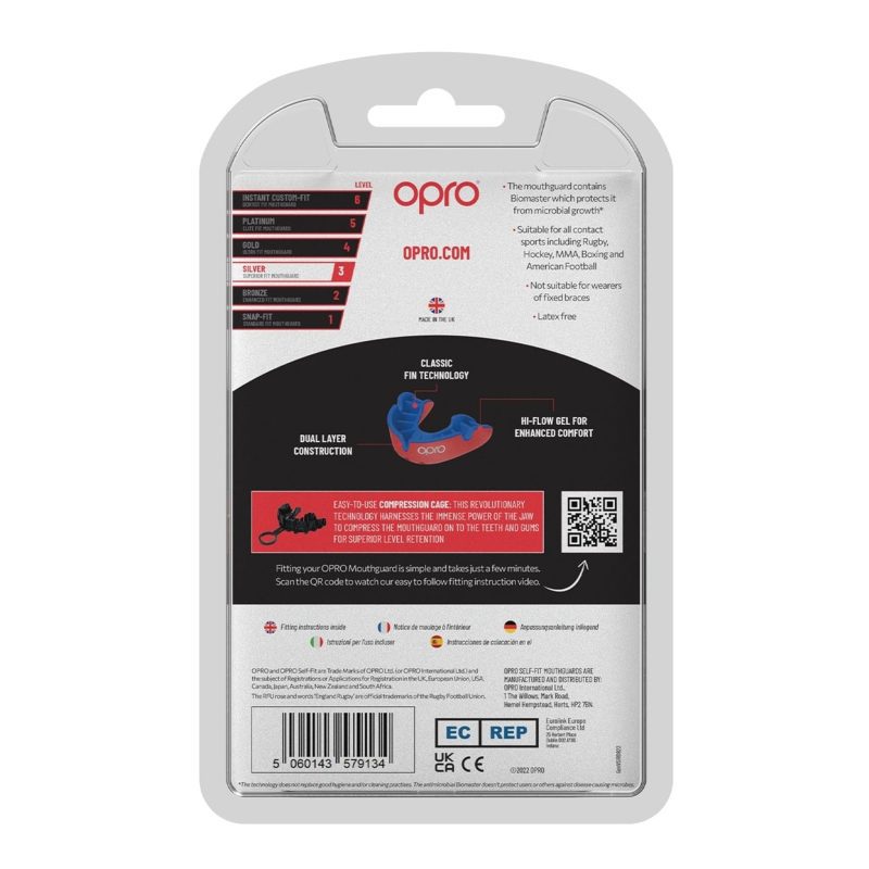 Opro 20Self Fit 20Silver 20Mouthguard OP1025020 Red Red web003