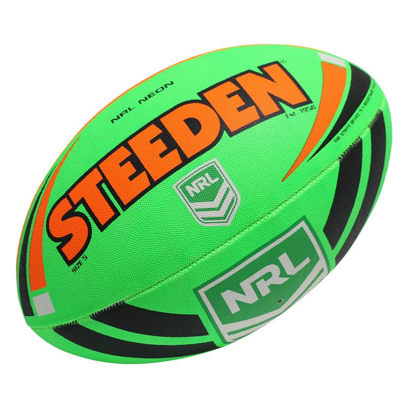 Steeden 20NRL 20Neon 20Supporter 20Rugby 20League 20Ball 19352 green orange web